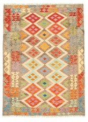 Vintage Hand Woven Area Rug 4’8″ x 6’7″ Traditional Wool Oriental Carpet