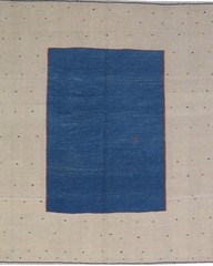 Stunning Tribal Base Gabbeh Rug Flat Weave Blue Knotted 6.06 X 6.11 Square .