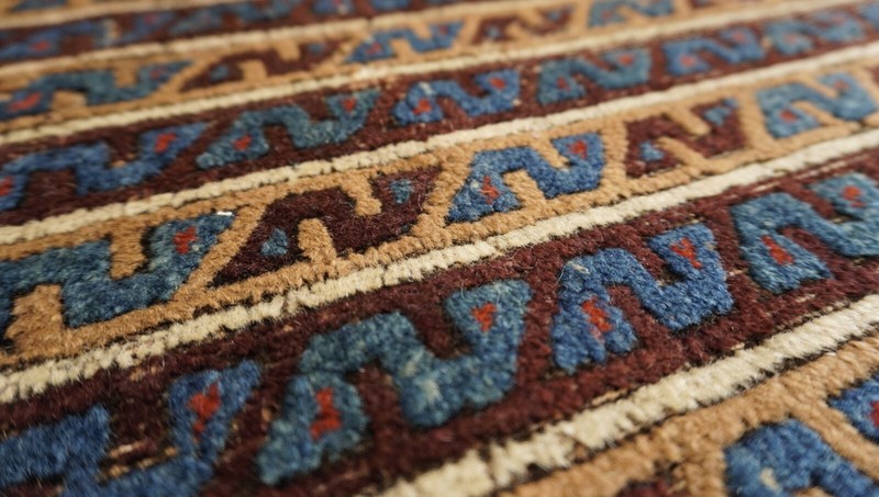 ANTIQUE BALUCHH STRIPPED HAND KNOTTED 3' x 5'5" WOOL TRIBAL ORIENTAL RUG gallery