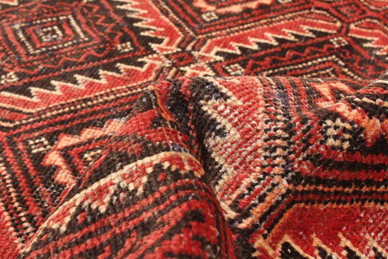 Vintage Red Traditional 3'6" x 6'1" Hand-Knotted Oriental Wool Area Rug gallery