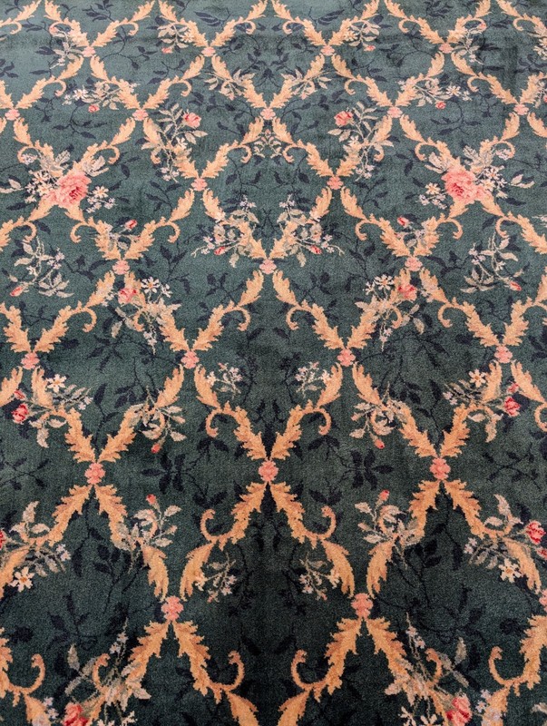 Karastan Rug 9x12, Green Savonnerie #509 - 1733, Wool, Garden of Eden gallery
