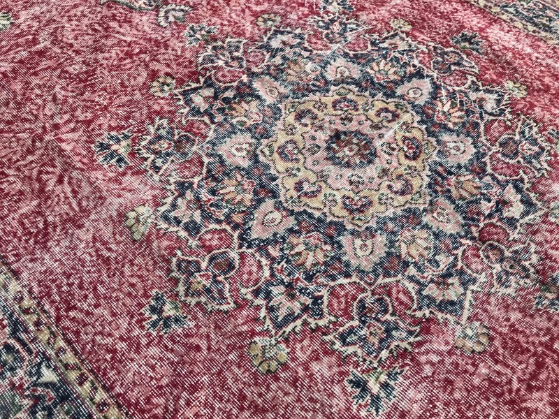 Turkish Vintage Rug, Handmade Wool Rug, Bohemian Large Rug, 6,4 x 7,5 ft gallery