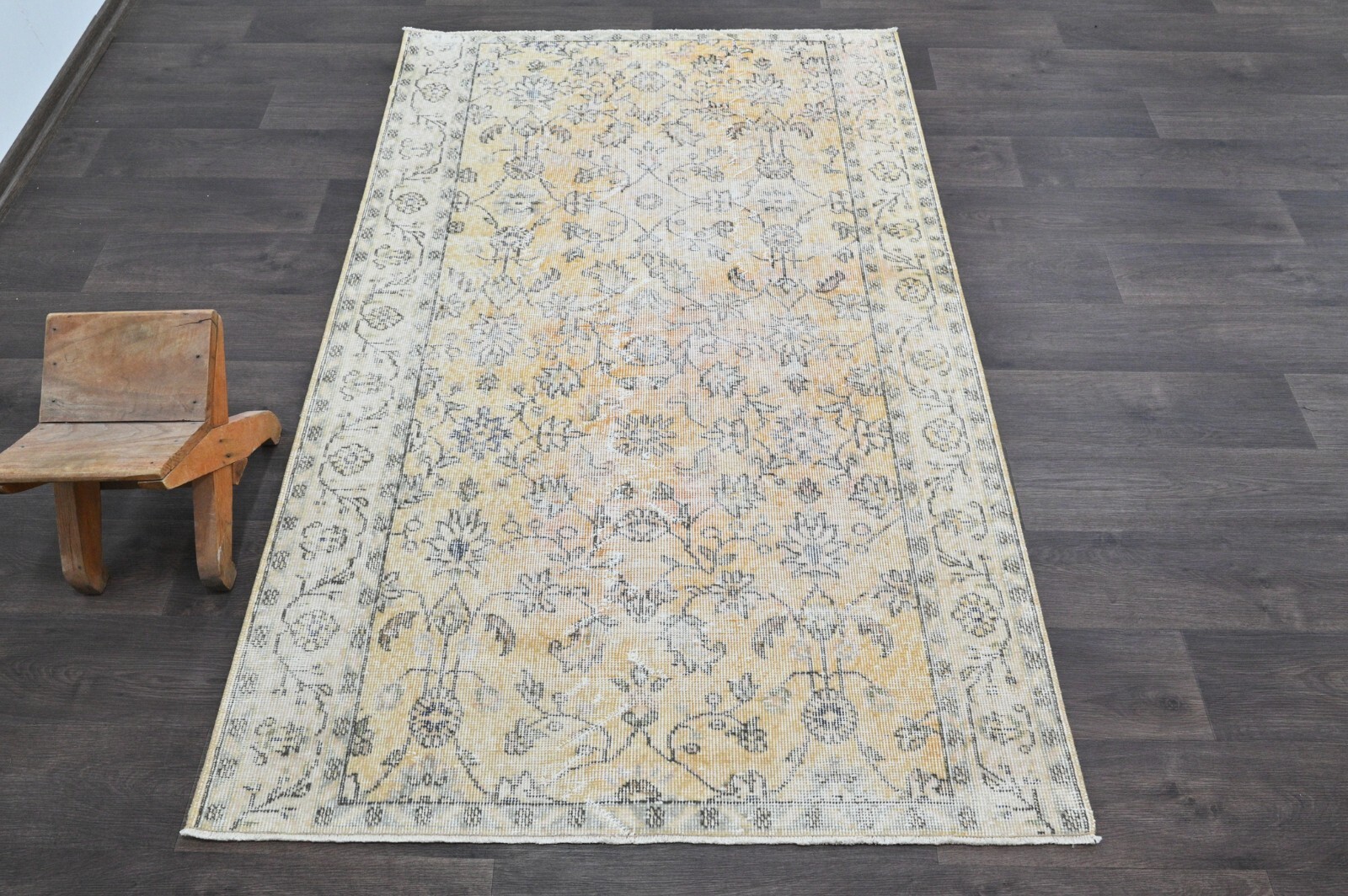 Oushak Turkish Vintage Rug 4x6 Kilim Rug Anatolian Handmade Boho Decor ORANGE gallery