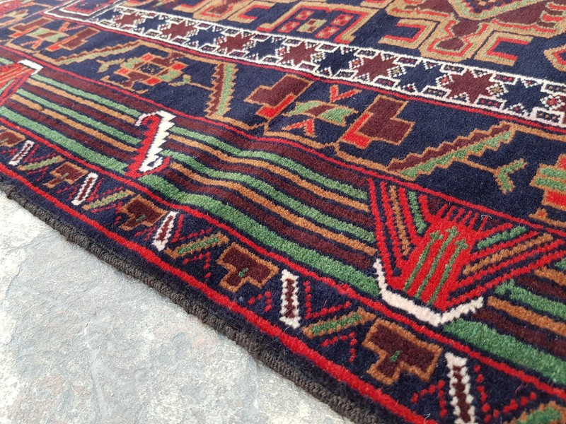 133 x 83 cm Vintage Afghan Adreskan Baloch Prayer Rug, best quality gallery