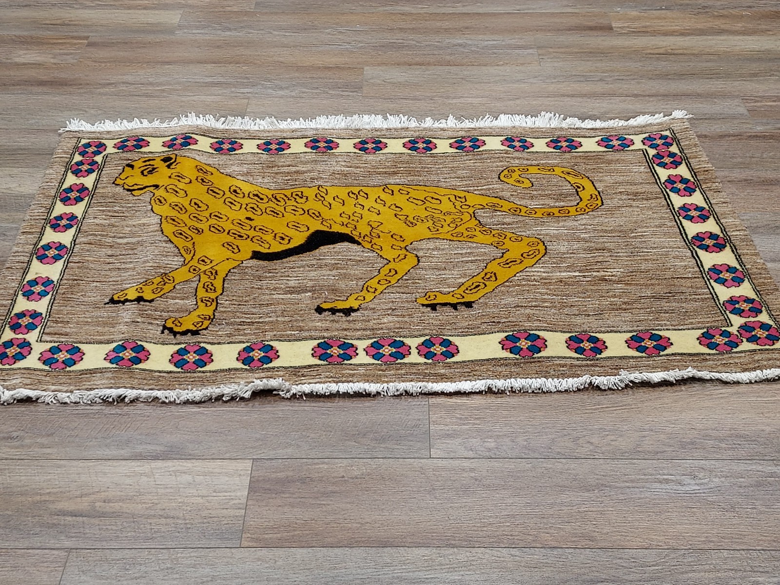 Anatolian Hunting(Lion)Turkish Rug , Turkish Lion Hunting Anatolian Rug 3x5 Ft gallery