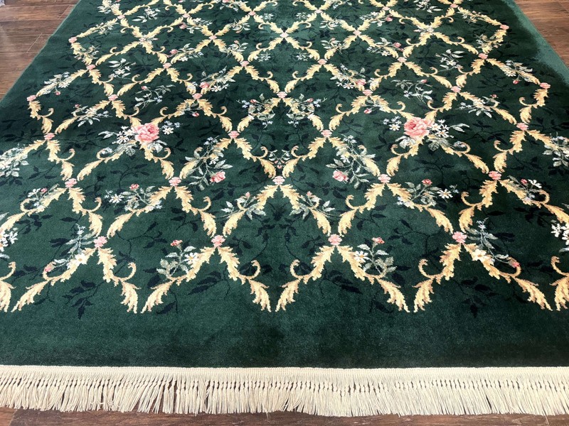 Karastan Garden of Eden Rug 8.8 x 11.8, Green Savonnerie 509/1733, Wool gallery