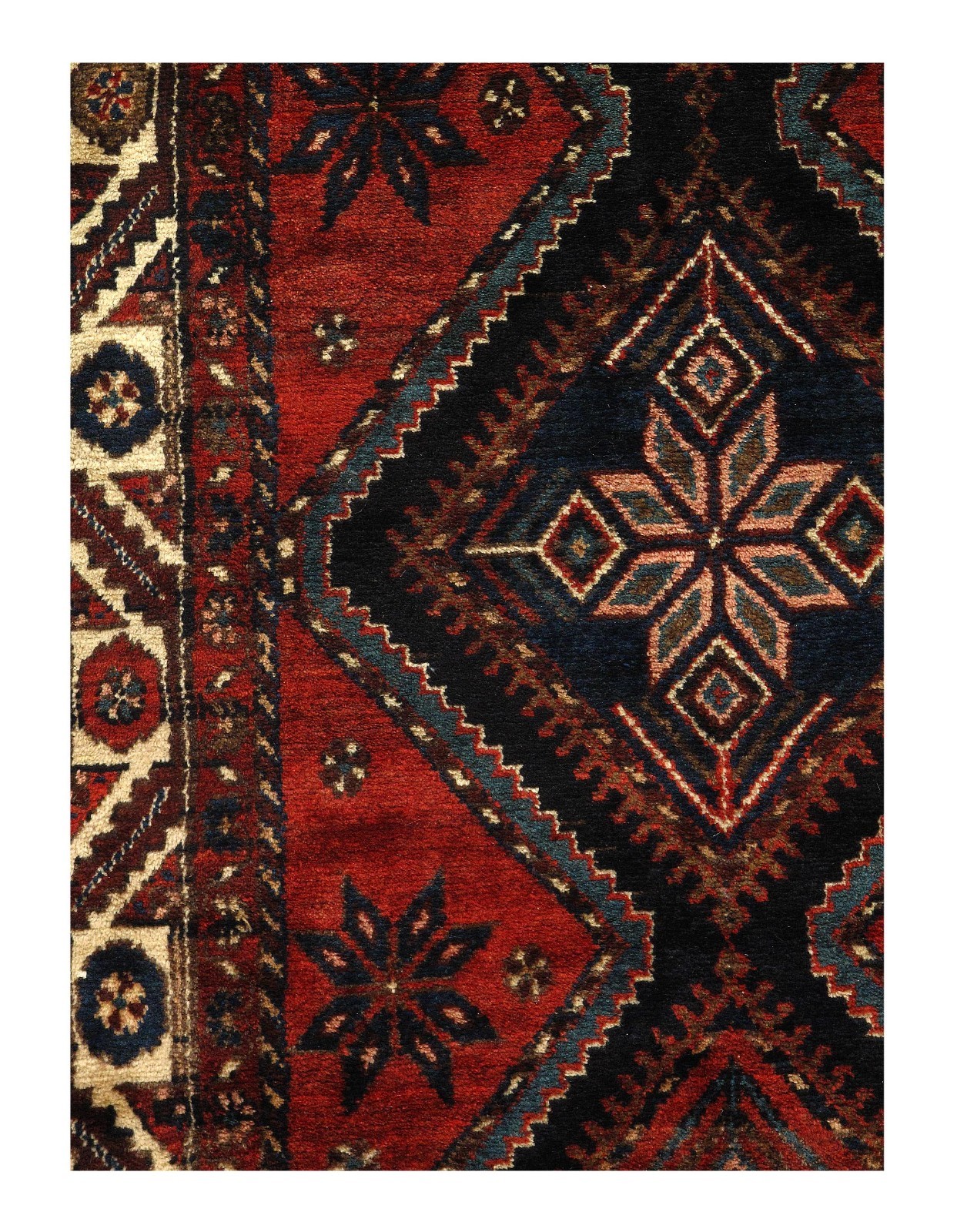 Red Antique Hand-Knotted Wool Runner Rug - 3'6" x 11'1" gallery