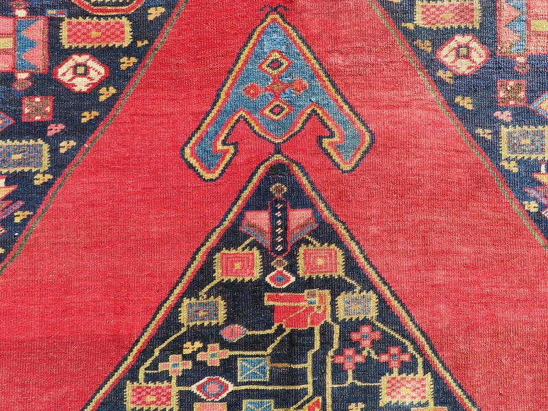 CATALOG PIECE, MAGNIFICENT, BOLD, ANTIQUE, DECORATIVE 1880 LARGE 6X11 BIDJAR RUG gallery