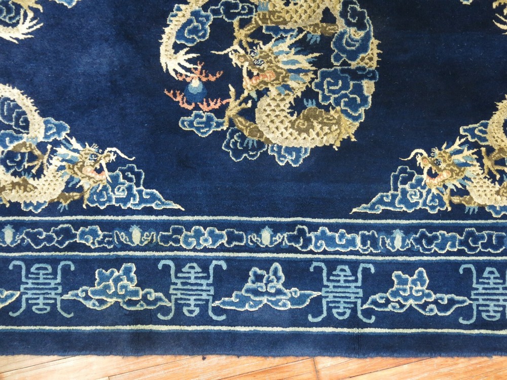 Antique Chinese Peking Dragon Rug Size 4'1''X6'1''