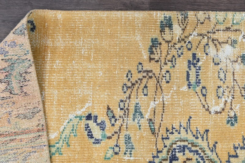 Vintage Turkish Runner Rug 3x10ft Wool Anatolian Handmade Hallway Oushak ORANGE gallery
