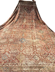 Auth: Mid 19th C Antique Sultanabbad Rare Mystical Art Beauty Salmon 10×14