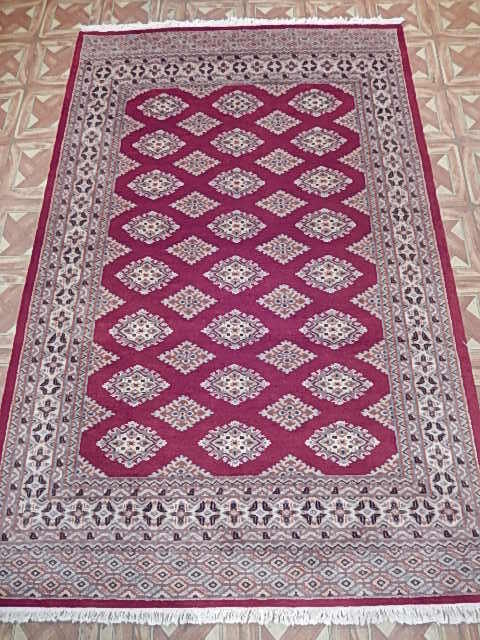 Traditional Inspired Rug (4x6 ) Blood Red Plush feel Handmade Rug B-78153 gallery