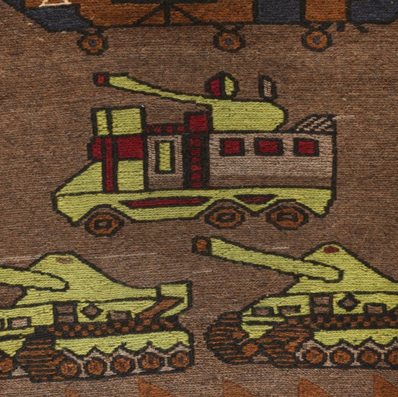 Afghan War Carpet Tribal Cultural Handmade Rug 4.6x2.7 ft gallery