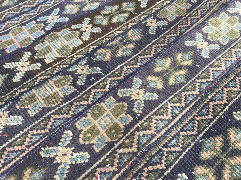 Bohemian Area Rug Handmade Wool Rug Turkish Vintage Traditional Rug 3,8 x 3,8 ft gallery
