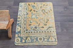 Oushak Turkish Doormat Rug 2×3 ORANGE Anatolian Handmade Vintage Small Kilim Rug