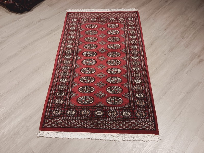 3x5 All-over-Pattern Deep Red Handmade-Turkish-Knotted Fine Soft Wool Rug 586316 gallery