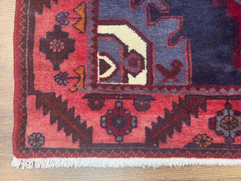 Per'sian Runner Rug 3.6 x 9.5 Geometric Medallions Tribal Village Rug Navy Blue gallery