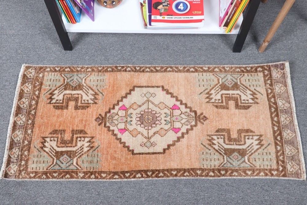 Turkish Rugs, Kitchen Rugs, Vintage Rug, Moroccan Rugs, 1.5x3.4 ft Small Rug