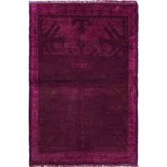 Authentic Overdyed Rug Handmade Decor Carpet 4.1×2.8 ft