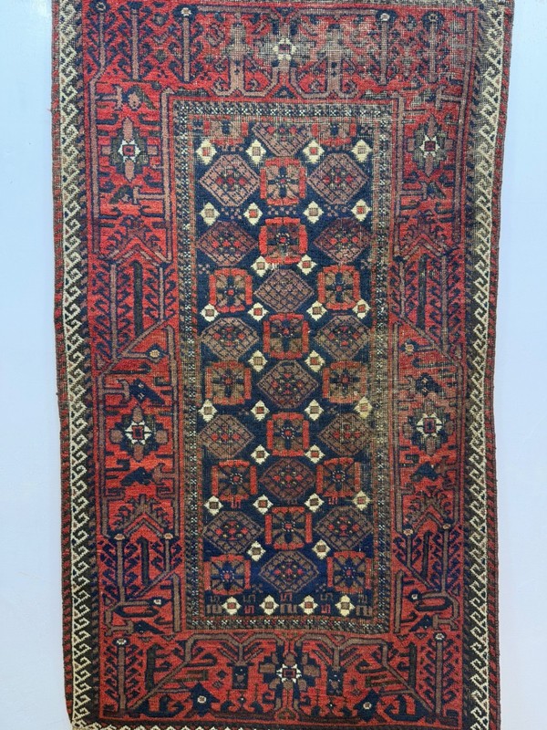 Vintage Beautiful Hand Knotted Distressed Worn Oriental Wool Rug 148x86 Cm gallery