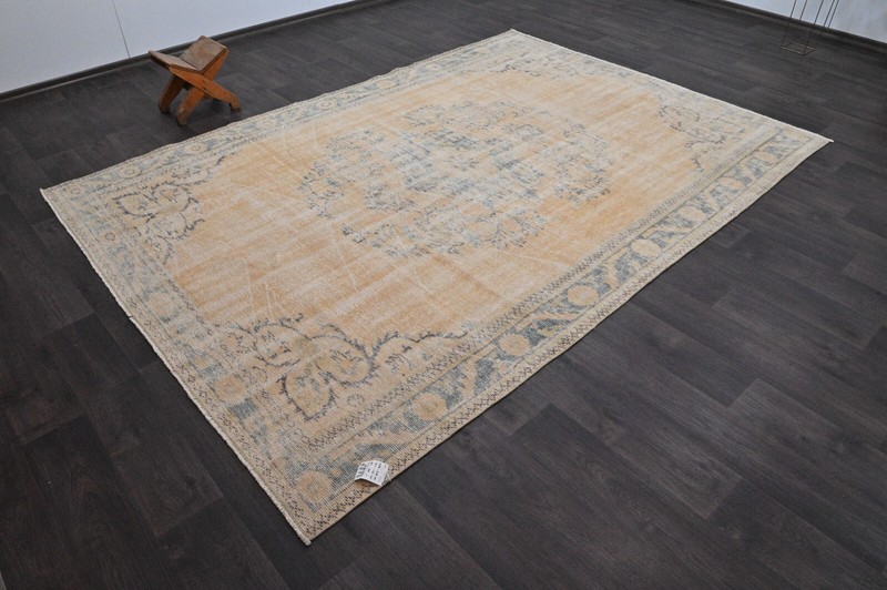 Oushak Turkish Vintage Rug 6x9 Kilim Rug Anatolian Handmade Boho Decor ORANGE gallery