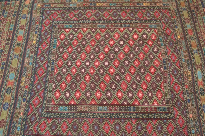 175 X 105 Stunning Afghan Sumak Fine Weave Lambs Wool Beljik Herati Qalaty Kilim gallery