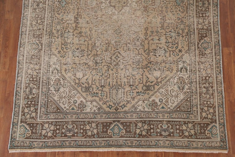 Geometric Wool Handmade Area Rug 6x10 Vintage Muted Distressed Room Size Carpet gallery
