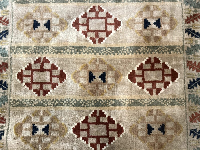 Geometric Design Area Rug 5x8, Beige and Rust Red gallery