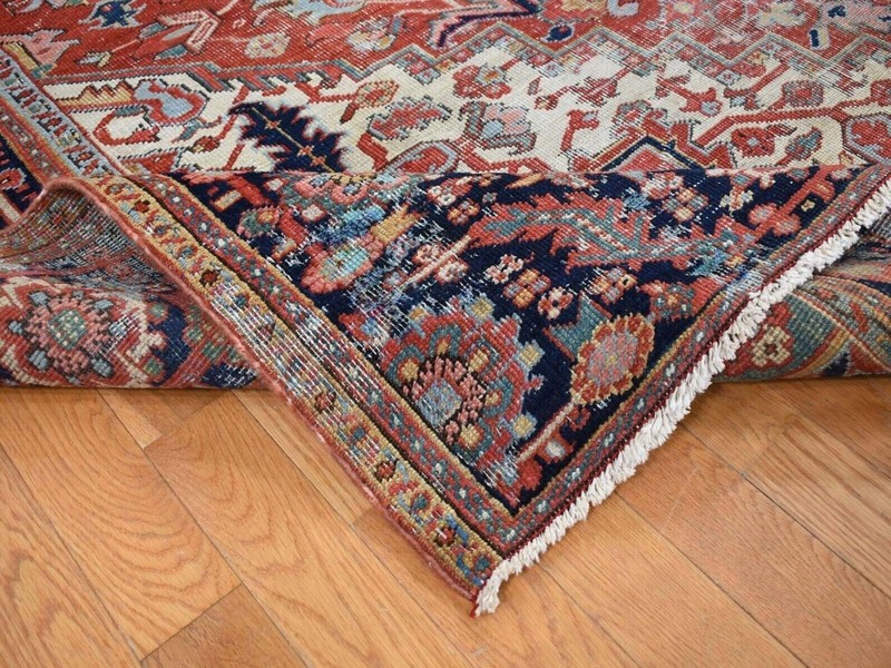 Exquisite Antique 1930-1940's Natural Dye Heriz Collection Rug 8'8''x11'5' gallery