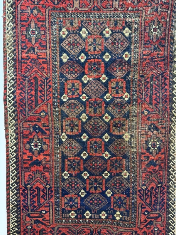 Vintage Beautiful Hand Knotted Distressed Worn Oriental Wool Rug 148x86 Cm gallery