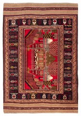 Vintage Hand-Knotted Area Rug 6’3″ x 8’10” Traditional Oriental Wool Carpet