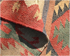 Handwoven Kilim Wool & Jute Area Rug – Flatweave Dhurrie Rug for Living Room Bed
