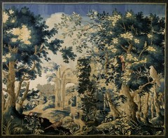 10’x13′ Antique “The Aviary and the Triumphal Ruin” 17th Century Flemish Baroque