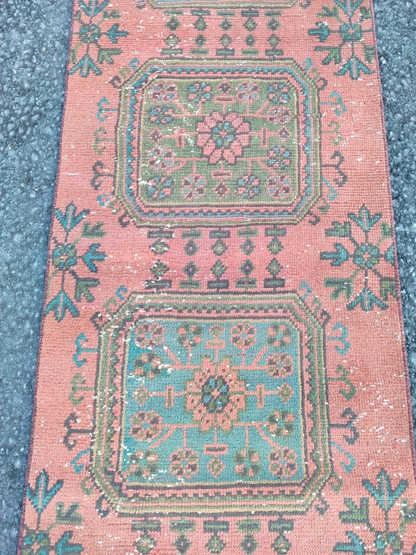 16 ft extra long runner rug Hallway, Long runner Turkish Oushak vintage 2x16 gallery