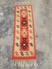Fine Vintage Traditional Handmade Turkish Wool Multicolor Kilim 3.9×1.3 ft