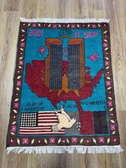Opium, AK47, 9/11, drone, Palestine USA, Afghan war rugs, hand made carpets, s19