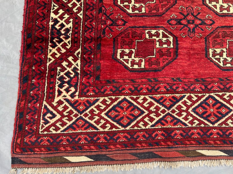 7x11 Red Vintage Turkmen Afghan Large Area Rug Hand Knotted Wool Tribal Hall gallery
