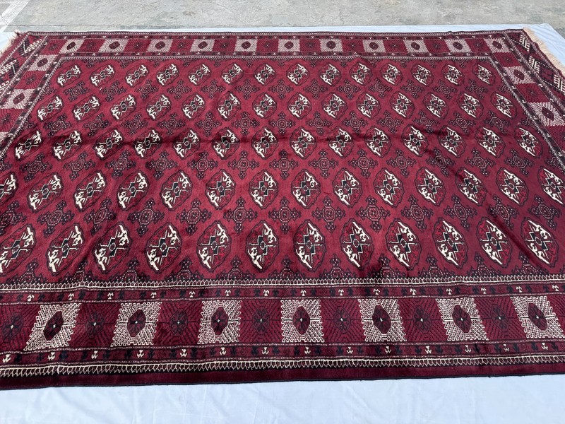 9x13 Afghan Hand Knotted Vintage Area Rug Turkmen Geometric Baluchi Wool Carpet gallery