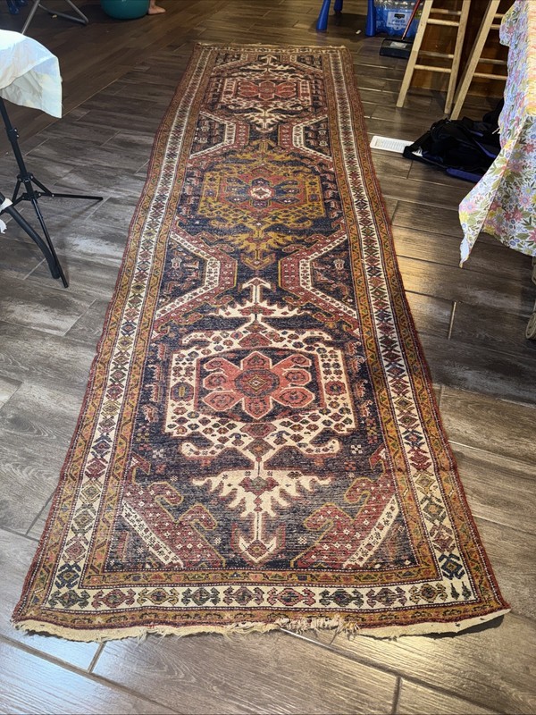 Vintage Persian Style Runner Rug Oriental Tribal Medallion Carpet Decor 149”X41” gallery