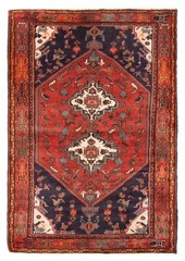 Vintage Hand-Knotted Area Rug 4’4″ x 6’5″ Traditional Oriental Wool Carpet