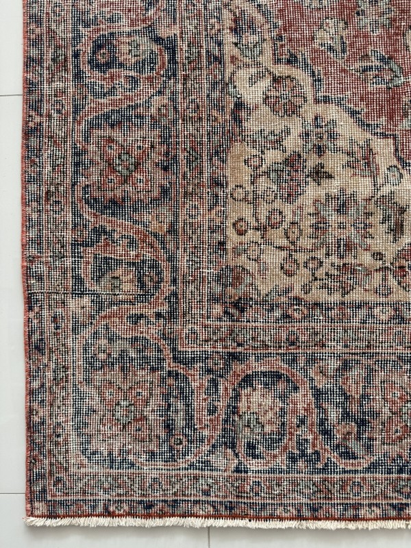 Vintage Hand Knotted Wool Turkish Carpet, 6x11 Oriental Area Rug gallery