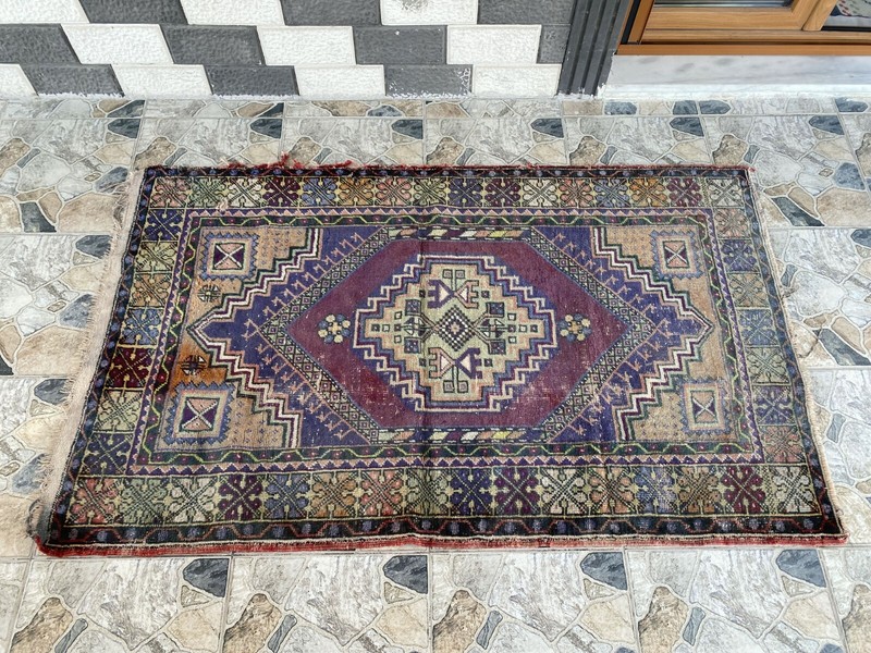 Handmade Turkish Vintage Rug | 1970s Tribal Wool Farmhouse Antique Area Carpet gallery