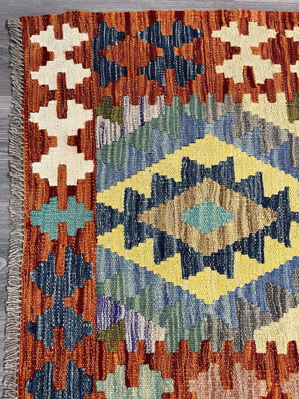Handmade Kilim Runner wool natural colours Afghan Traditional 306cmx84cm gallery