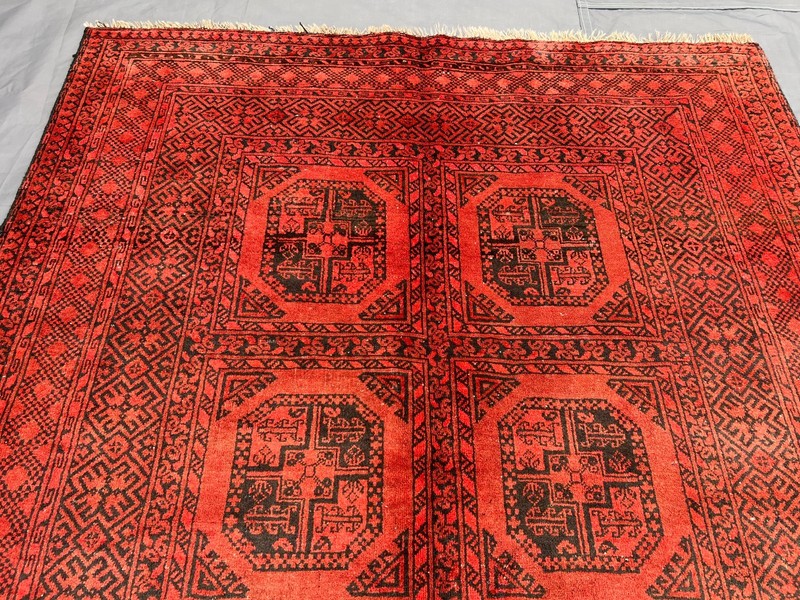 4'5x6'8 Ft Vintage Handknotted Turkoman Bokhara Gul Wool Area Rug gallery