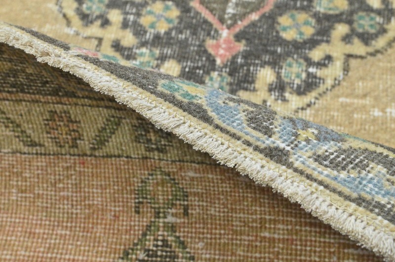Vintage Turkish Runner Rug 2x12ft Wool Anatolian Handmade Hallway Oushak BEIGE gallery