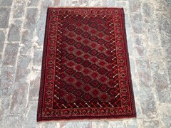 Vintage Turkmen Bashiri Rug 2’8×3’4 ft Afghan Hand Knotted Wool Tribal Carpet