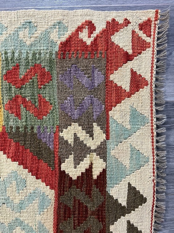 Handmade Kilim Runner wool natural colours Afghan Traditional 288cmx88cm gallery