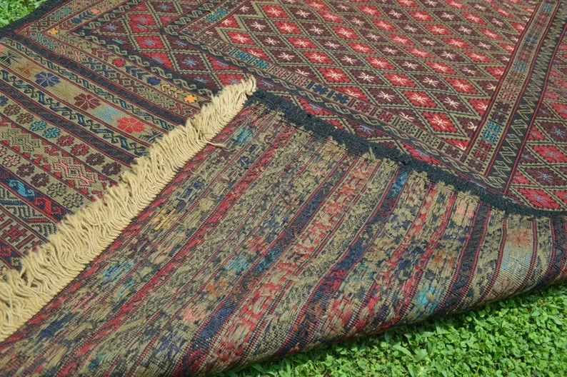 175 X 105 Stunning Afghan Sumak Fine Weave Lambs Wool Beljik Herati Qalaty Kilim gallery