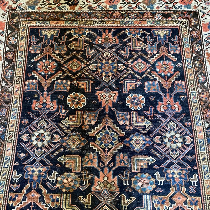 Vintage Rug 4' 7 x 6' 8 Navy Hand Knotted Oriental Rug gallery