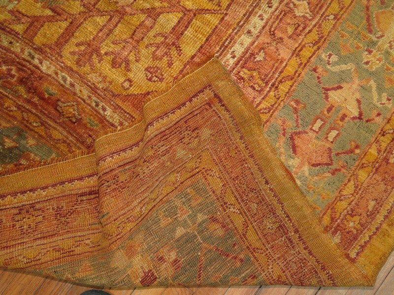 Antique WIllow Tree Turkish Oushak Ushak Rug Size 13'2''x17'3'' gallery